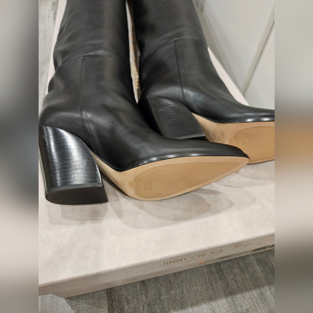 Jimmy Choo 100% Leather Maceo 85mm Over-The-Knee Boots - Picture 13 of 15